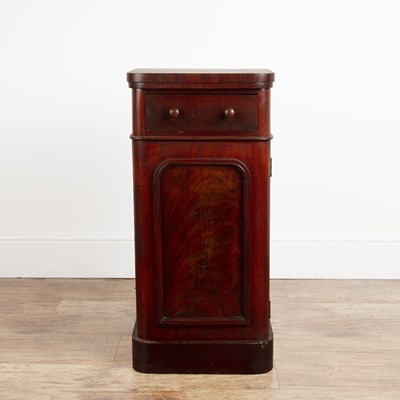 Lot 108 - Mahogany pot cupboard Victorian, with drawer...