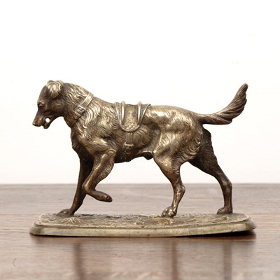 Lot 94 - Victorian cast brass figure of a dog  wearing...