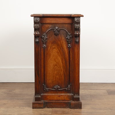 Lot 105 - Padouk pot cupboard 19th Century, the panel...