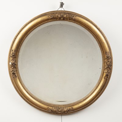 Lot 92 - Circular wall mirror with moulded gilt frame...