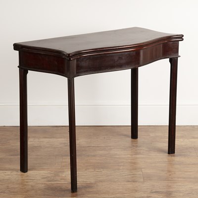 Lot 102 - Mahogany serpentine topped tea table  George...