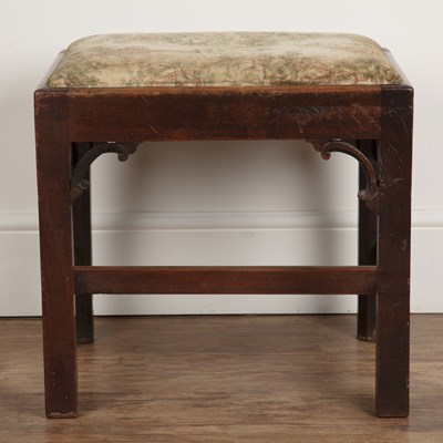 Lot 95 - Mahogany stool 18th/early 19th Century with an...