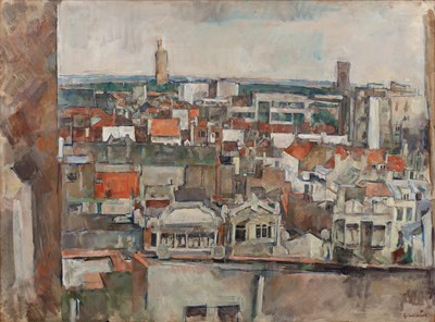 Lot 347 - George Weissbort (1928-2013) Rooftops, signed,...