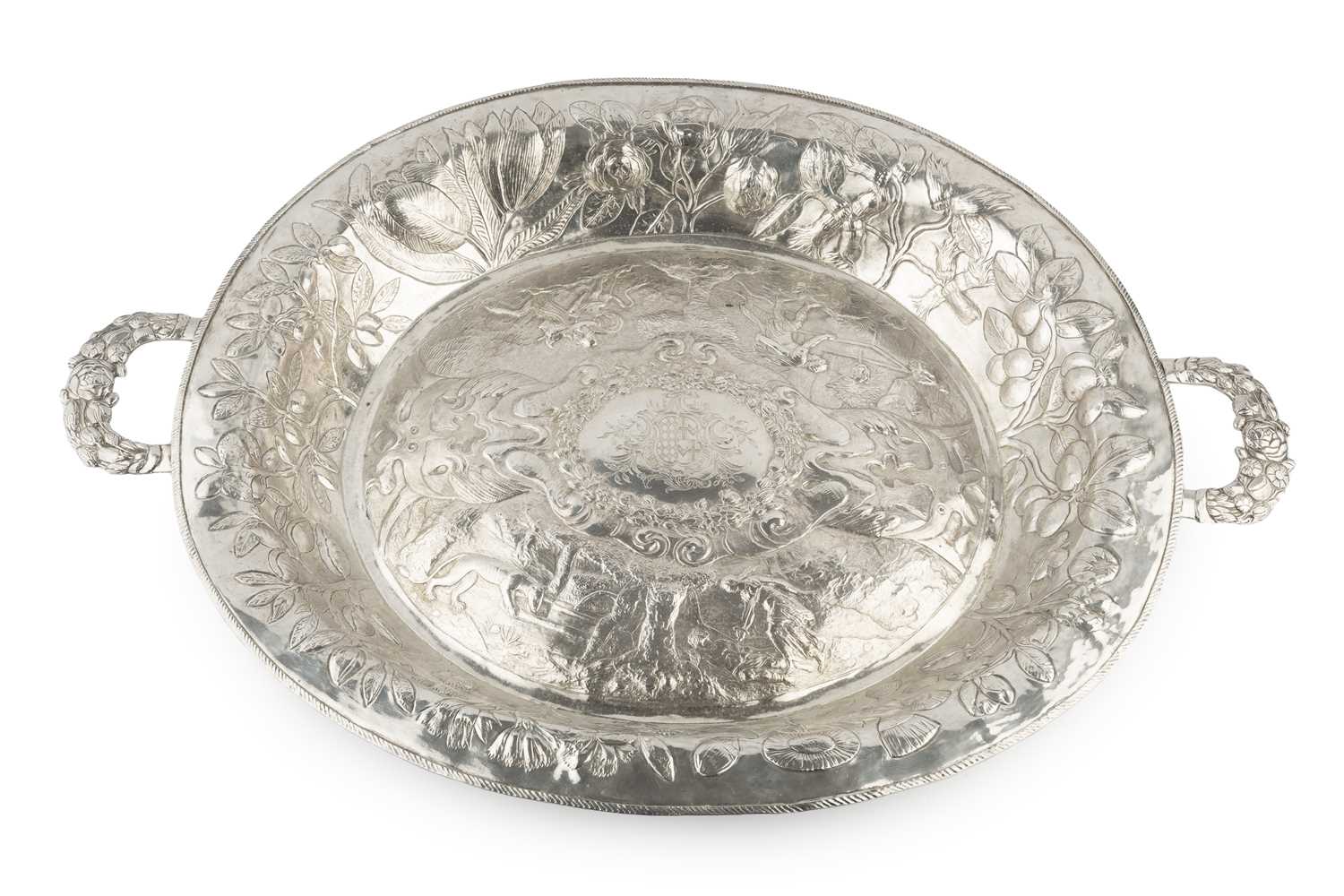 Lot A mid 17th century Continental silver oval...