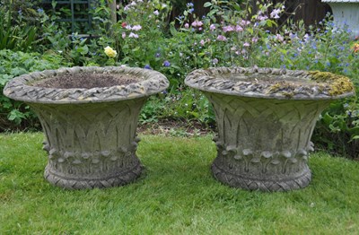 Lot 1216 - A pair of Haddonstone planters