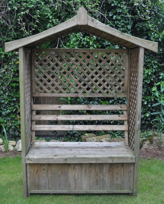 Lot 1305 - A wooden arbour or seat