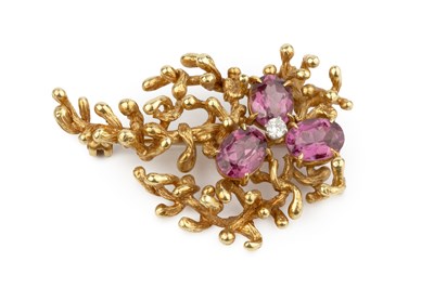 Lot 248 - A diamond and gem set spray brooch by Hans...