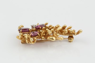 Lot 248 - A diamond and gem set spray brooch by Hans...