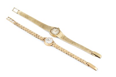 Lot 337 - A lady's 9ct gold bracelet watch by Rotary,...