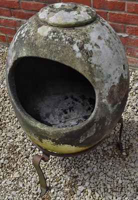 Lot 1329 - A terracotta chiminea type patio warmer