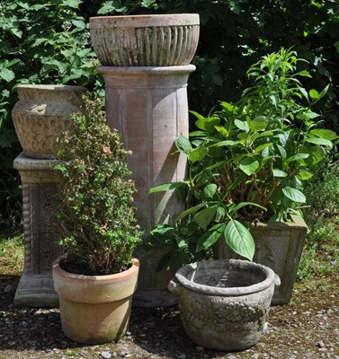 Lot 1358 - A terracotta cylindrical plinth or chimney