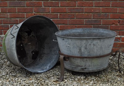 Lot 1321 - A pair of galvanized circular baths