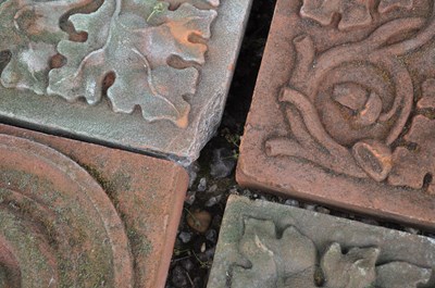 Lot 1327 - A group of six Victorian terracotta bricks or ornamental plaques