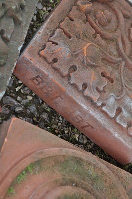 Lot 1327 - A group of six Victorian terracotta bricks or ornamental plaques