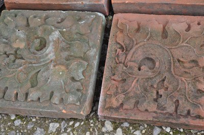 Lot 1327 - A group of six Victorian terracotta bricks or ornamental plaques