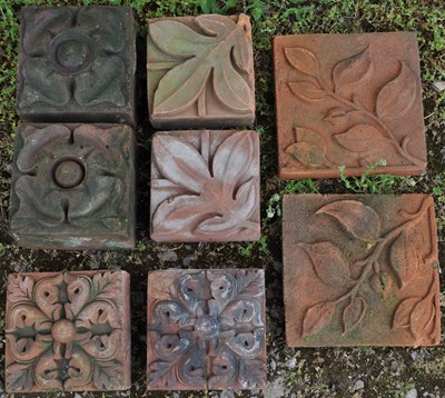 Lot 1232 - A collection of eight Victorian ornamental bricks