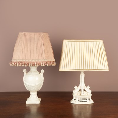 Lot 157 - Two contemporary Creamware table lamps