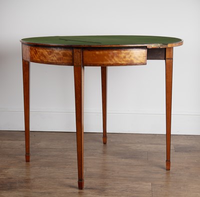 Lot 11 - Satinwood crossbanded card table Edwardian, on...