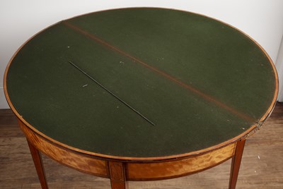 Lot 11 - Satinwood crossbanded card table Edwardian, on...