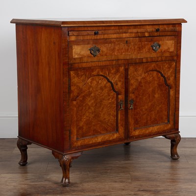 Lot 51 - Walnut chest/cupboard with crossbanded...