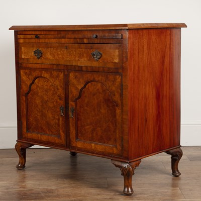 Lot 51 - Walnut chest/cupboard with crossbanded...