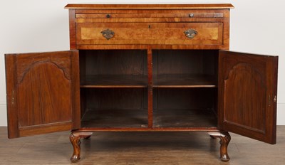 Lot 51 - Walnut chest/cupboard with crossbanded...