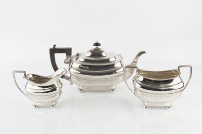 Lot 328 - An Edwardian silver three piece tea service,...