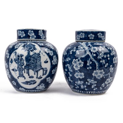 Lot 298 - Two antique Chinese ginger jars and covers