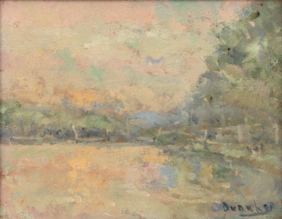 Lot 174 - John Denahy (1922-1999) 'Lake Mayet', oil on...