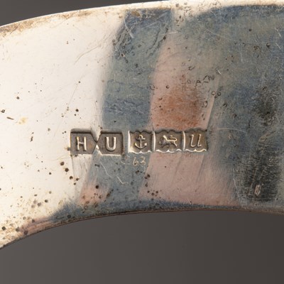 Lot 283 - Set of six silver cheese markers 'Cheddar',...