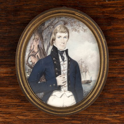 Lot 182 - 19th Century School miniature oval portrait of...