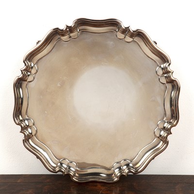 Lot 284 - George VI silver salver  with serpentine edge,...