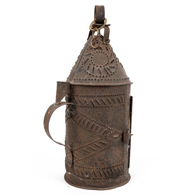 Lot 1188 - An antique tin lantern