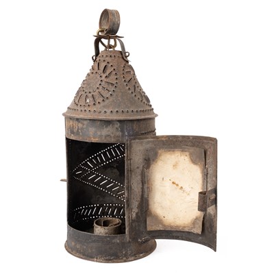 Lot 1188 - An antique tin lantern