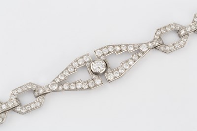 Lot 193 - A diamond panel bracelet, of Art Deco design,...