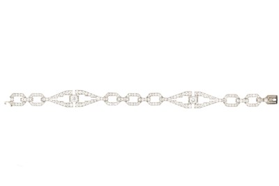 Lot A diamond panel bracelet, of Art Deco design,...