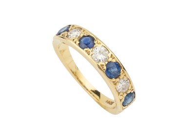 Lot A sapphire and diamond seven stone ring, the...