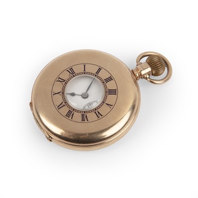 Lot 373 - 9ct gold half hunter pocket watch by Dennison...