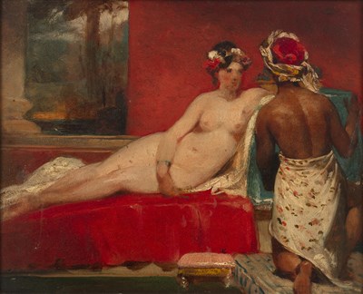 Lot 415 - William Etty (1787-1849) Female with attendant...