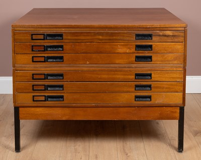 Lot 1080 - A modern six drawer plan chest