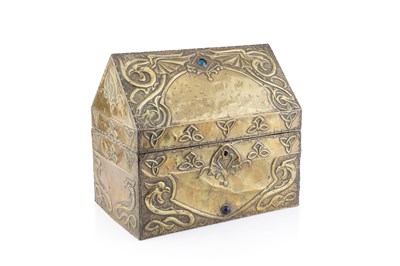 Lot 843 - Arts and Crafts Casket, circa 1910 brass with...