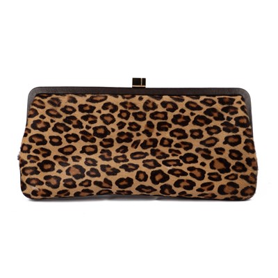 Lot 545 - A Lamertson Truex leopard skin fake fur clutch...