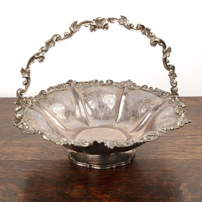 Lot 296 - Victorian silver basket with decorative...