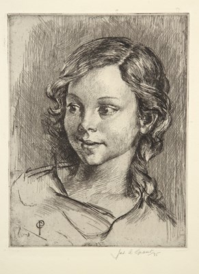 Lot 58 - James Arden Grant The Smiling Girl, etching,...