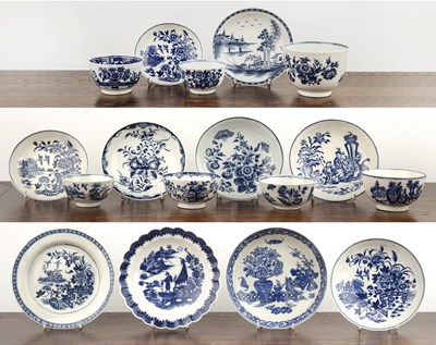 Lot 383 - Group of Worcester, Salopian and other blue...