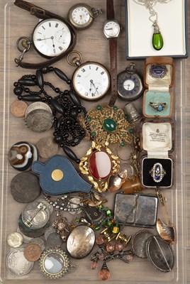 Lot 445 - Collection of various jewellery and coins to...