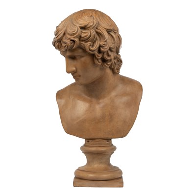 Lot 10 - A male head and shoulder terracotta bust after the antique.