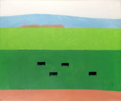 Lot 21 - Olga Davenport (1915-2008) Bull Grazing,...