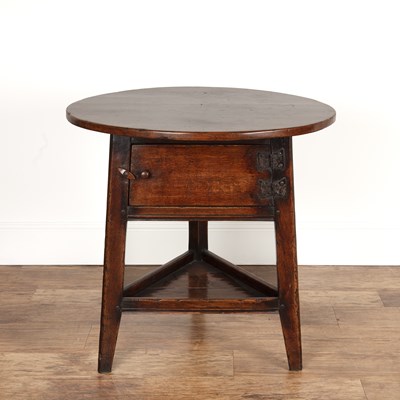 Lot 81 - Oak cricket table 18th Century style, with...