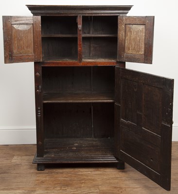 Lot 80 - Oak 17th Century style cupboard with carved...